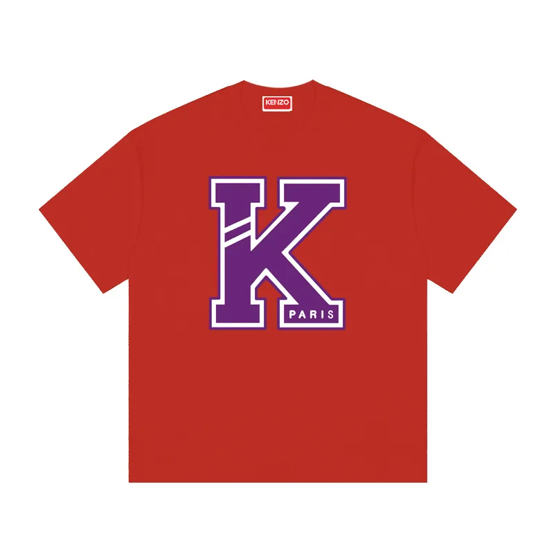Kenzo University Varsity T-shirt Big K Short Sleeve Color: Black White Apricot Red Size: M L XL XXL Three Standards Style Number: K 51